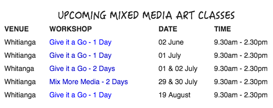 June & July Class Schedule